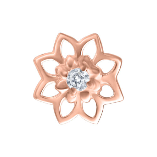 Terminale Push-Fit Girasole con Cristallo in Argento - Oro rosa
