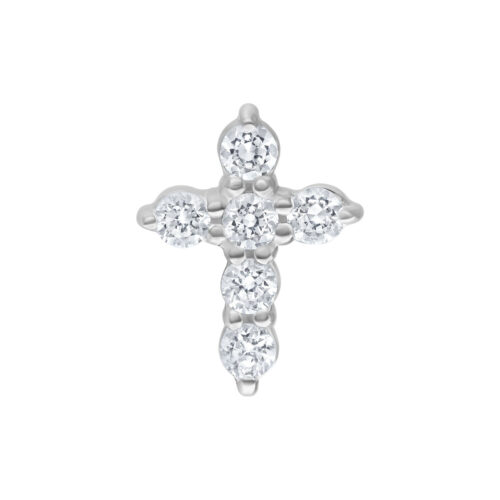 Terminale Push-Fit Croce Cristalli in Argento