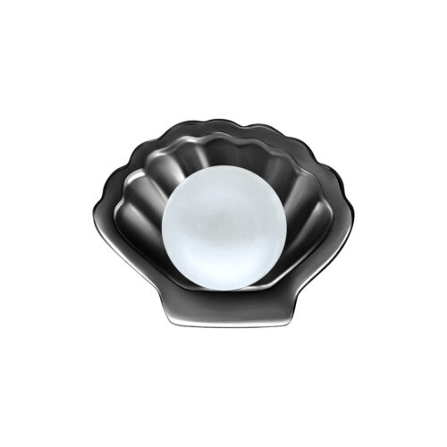 Terminale Push-Fit Conchiglia con Perla in Argento - Nero