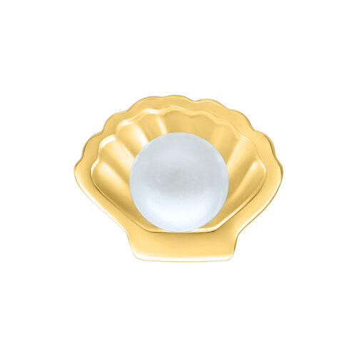 Terminale Push-Fit Conchiglia con Perla in Argento - Oro