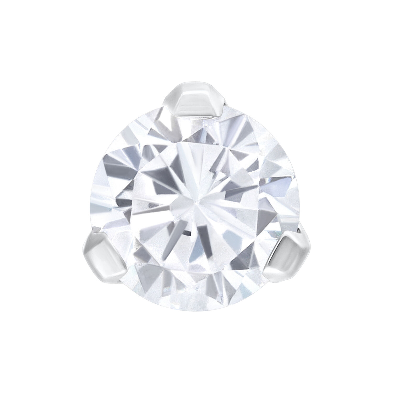 Cristallo trasparente Push Fit in titanio Cristallo trasparente con montatura in titanio su sfondo bianco