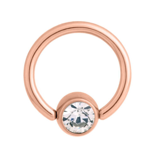 Anello Clip-In brillante flat back in titanio