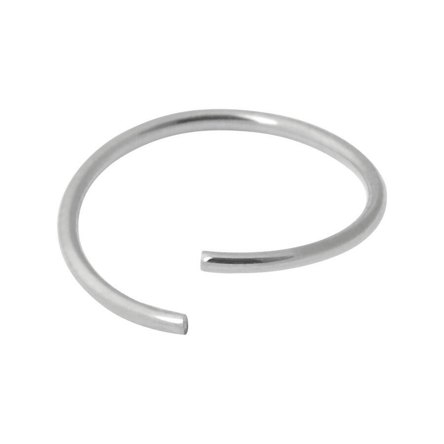 Anello Continuo Argento, Acciaio Chirurgico Anello Continuo Argento in acciaio chirurgico 316L su sfondo bianco