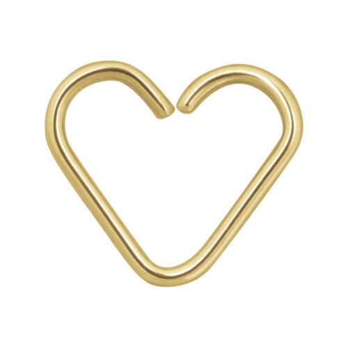 Anello Continuo cuore in acciaio dorato