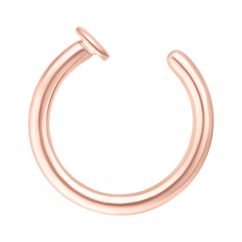 Anello aperto naso in acciaio oro rosa