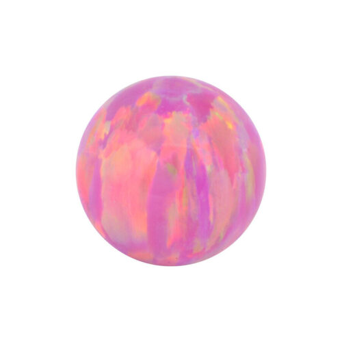 Sfera di opale sintetico rosa in colore Bubble Gum su sfondo bianco