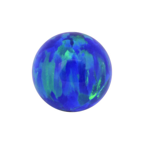 Sfera in opale sintetico blu scuro, 3 mm, su sfondo bianco