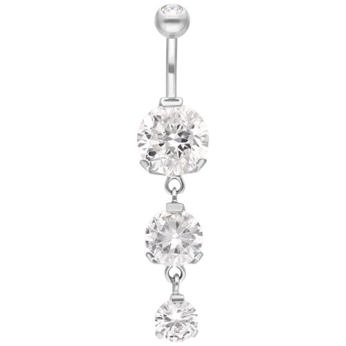 Banana ombelico brillante triplo in acciaio