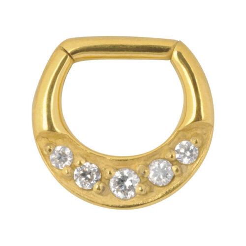 Septum cerniera brillanti in acciaio dorato