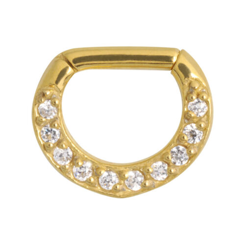 Septum Clicker brillanti in acciaio dorato
