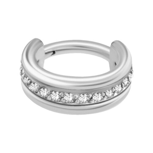 Hinged Ring Cristalli Acciaio