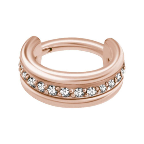 Hinged Ring Cristalli Acciaio - Oro rosa