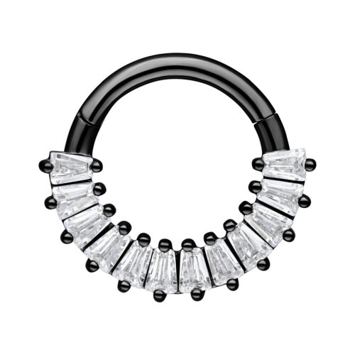 Septum Clicker Euphoria Cristalli Acciaio - Nero