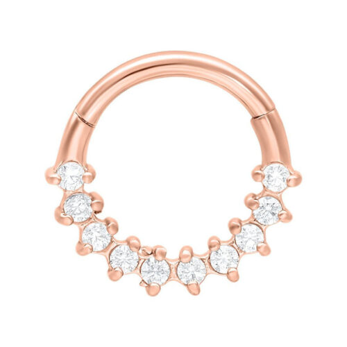 Septum Clicker Cristalli Glamorous Acciaio - Oro rosa