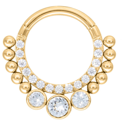 Septum Clicker Crystal Tears Acciaio - Oro