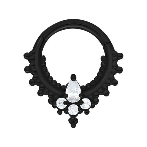 Septum Clicker Cristalli Oriental Acciaio - Nero