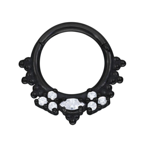 Septum Clicker Cristalli Sparkle Acciaio - Nero