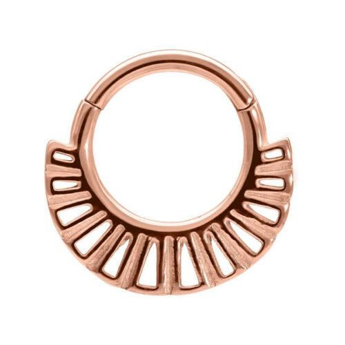 Septum Clicker Ethno Cristalli Acciaio - Oro rosa