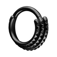 Clicker per setto nero con tripla decorazione a spillo su sfondo bianco