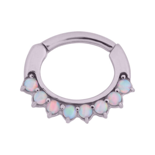 Hinged Ring  opale in acciaio