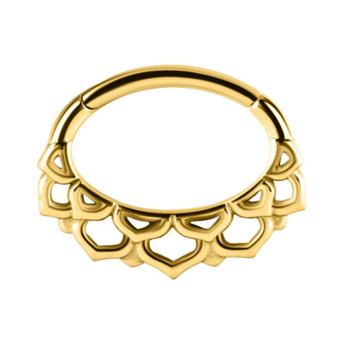 Hinged Ring petali in acciaio - Oro