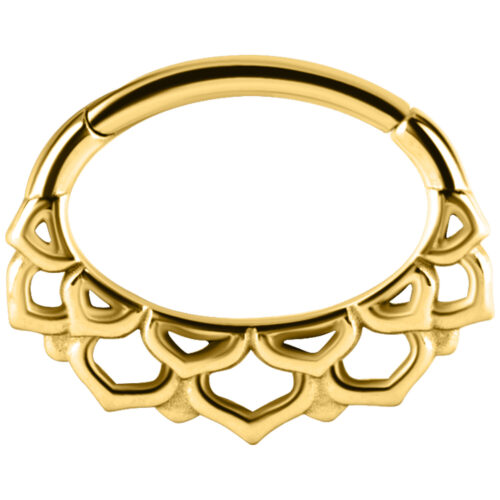 Hinged Ring petali in acciaio - Oro