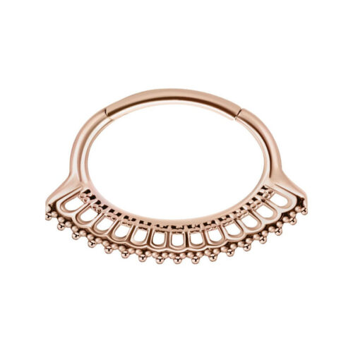 Hinged Ring pavone in acciaio - Oro rosa
