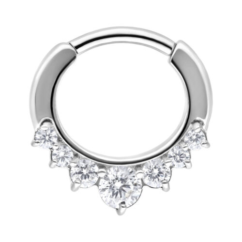 Hinged Ring cristalli in acciaio