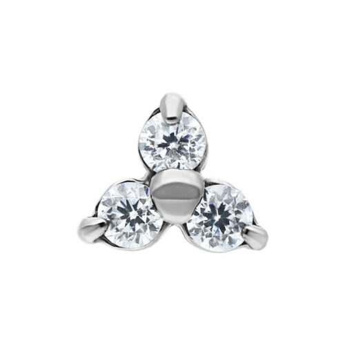 Terminale Trinity Dermal  3 Cristalli Acciaio