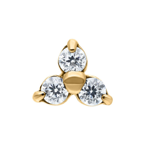 Terminale Trinity Dermal  3 Cristalli Acciaio - Oro