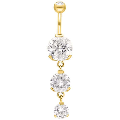 Banana ombelico brillante triplo in acciaio