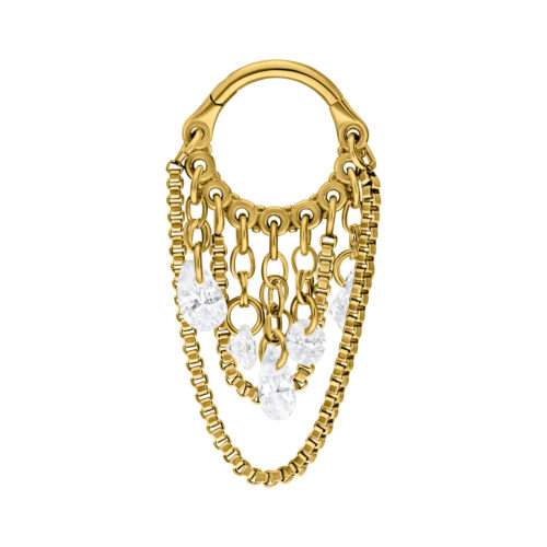 Clicker Crystal Snakechain in Titanio