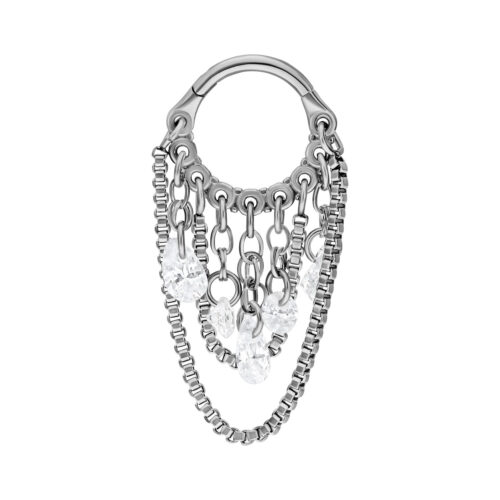 Clicker Crystal Snakechain in Titanio