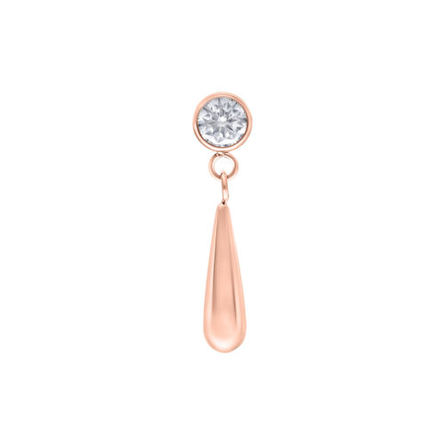 Terminale Push-Fit Crystal Drop in titanio - Oro rosa