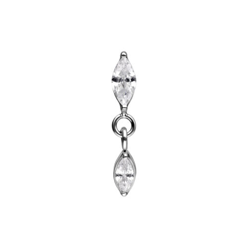 Terminale Push-Fit Oval Crystal Drop in Titanio