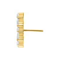 Punta Multicrystal Push Fit dorata Punta Push Fit dorata con cristalli chiari su sfondo bianco