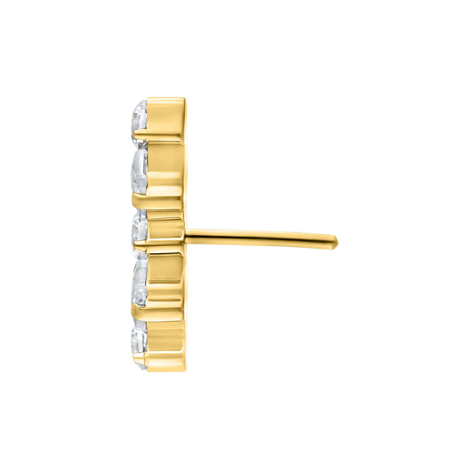 Punta Multicrystal Push Fit dorata Punta Push Fit dorata con cristalli chiari su sfondo bianco