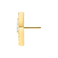 Cristallo dorato per Push Fit con cristalli chiari su sfondo bianco