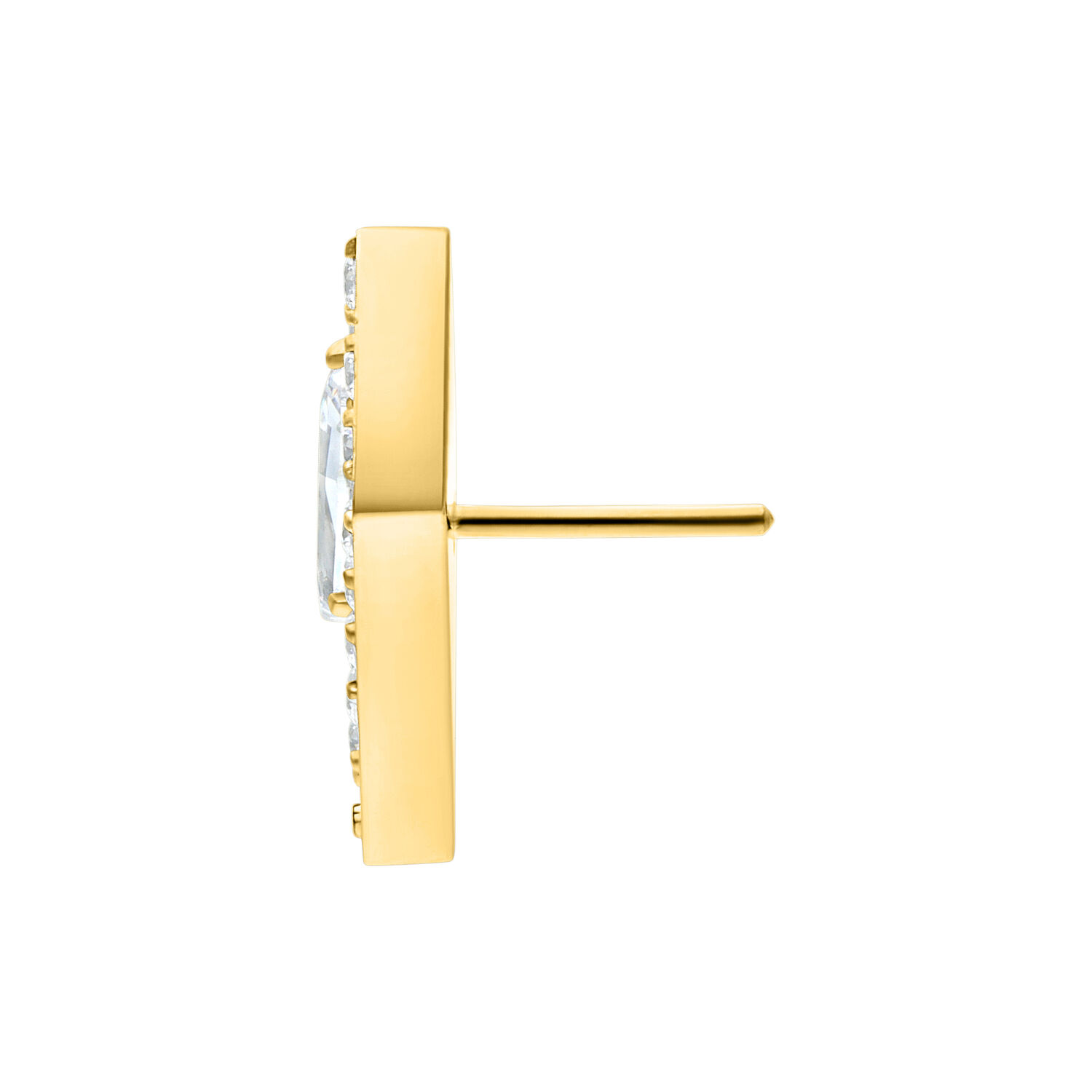 Cristallo dorato per Push Fit con cristalli chiari su sfondo bianco