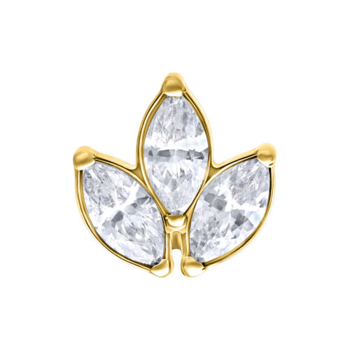 Terminale Push-Fit Oval Flower in Titanio - Oro