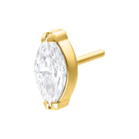 Ovale Cristallo Push Fit Dorato Cristallo ovale in metallo dorato su sfondo bianco