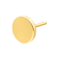 Disco Push Fit dorato in titanio Inserto rotondo dorato in titanio su sfondo bianco
