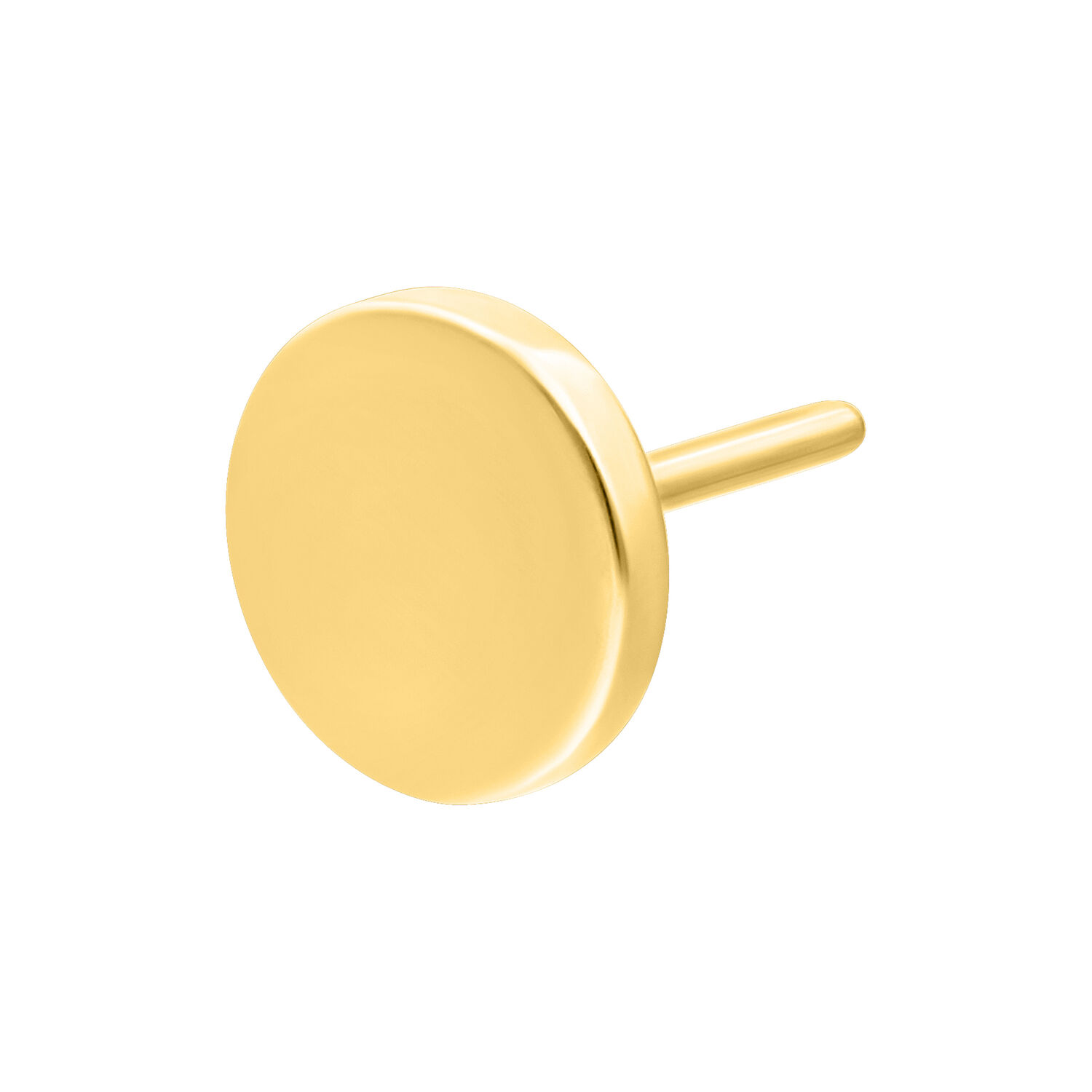 Disco Push Fit dorato in titanio Inserto rotondo dorato in titanio su sfondo bianco