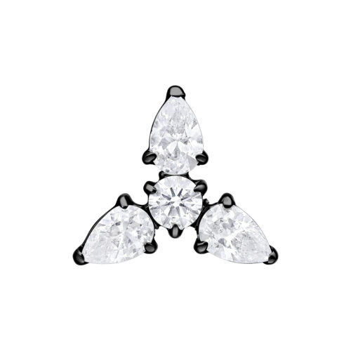 Terminale push fit cristalli trinity - Nero