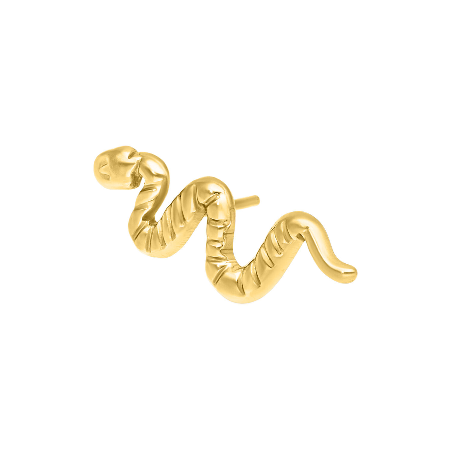 Inserto Snake dorato Push Fit Inserto a forma di serpente dorato per piercing Push Fit, design intrecciato
