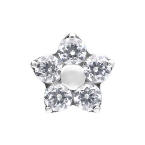 Terminale Push-Fit Multi Crystal Flower in Titanio