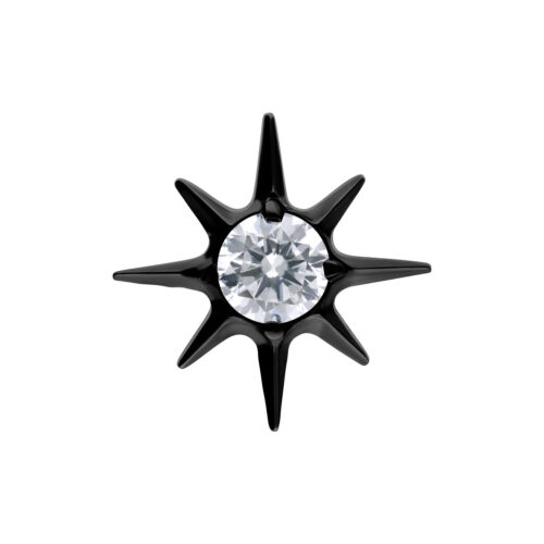 Terminale Push-Fit Crystal Star in Titanio - Nero