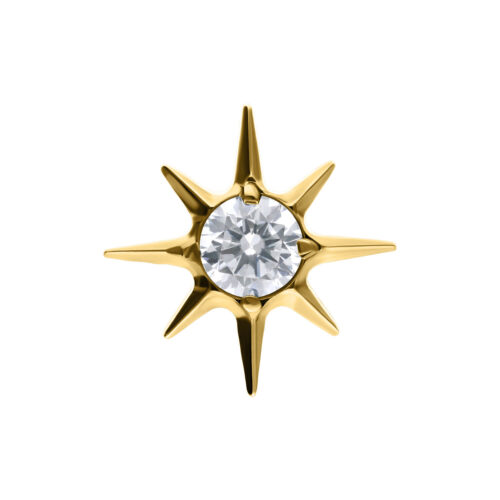 Terminale Push-Fit Crystal Star in Titanio - Oro