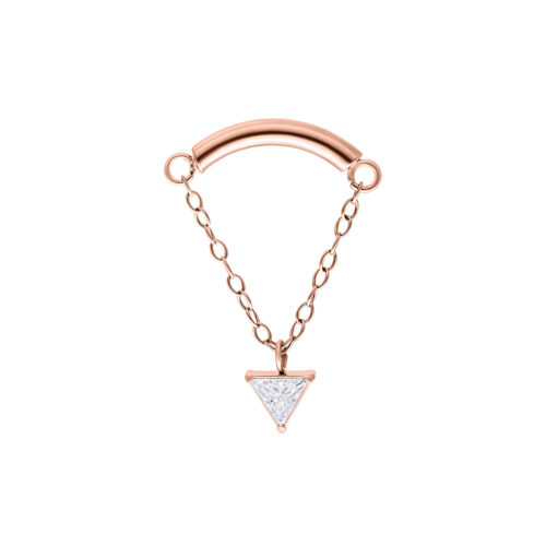 Terminale Push-Fit Hidden Helix Cristallo Triangolo - Oro rosa