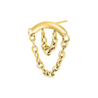 Inserto Helix dorato con doppie catene Inserto Helix dorato con due catene su sfondo bianco